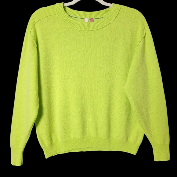 Anthropologie Pilcro Green Angie Cashmere Cozy Seamed Eccentric Sweater Small - Picture 1 of 9